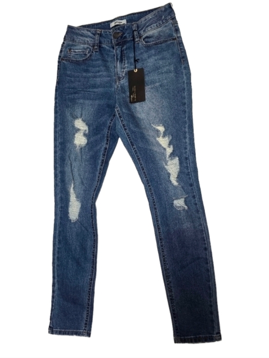 refuge Denim - Refuge Distressed Skinny Jeans Sz 4 NWT Blue See Pics